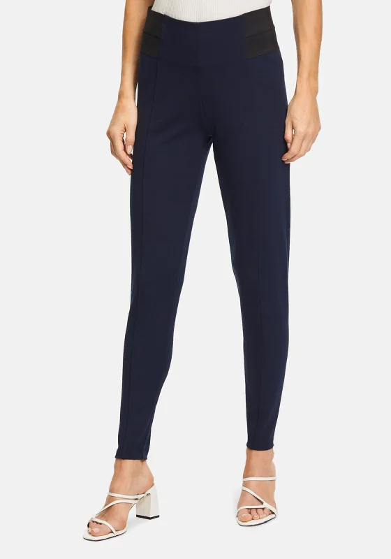 Patchwork pants for women in a unique designBetty Barclay Stretch Trousers, Navy