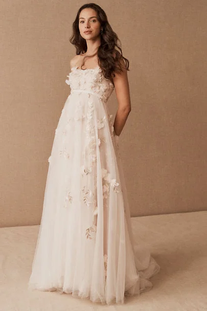 High - low hem wedding dress for a trendy touchBHLDN Wtoo Tippi Gown