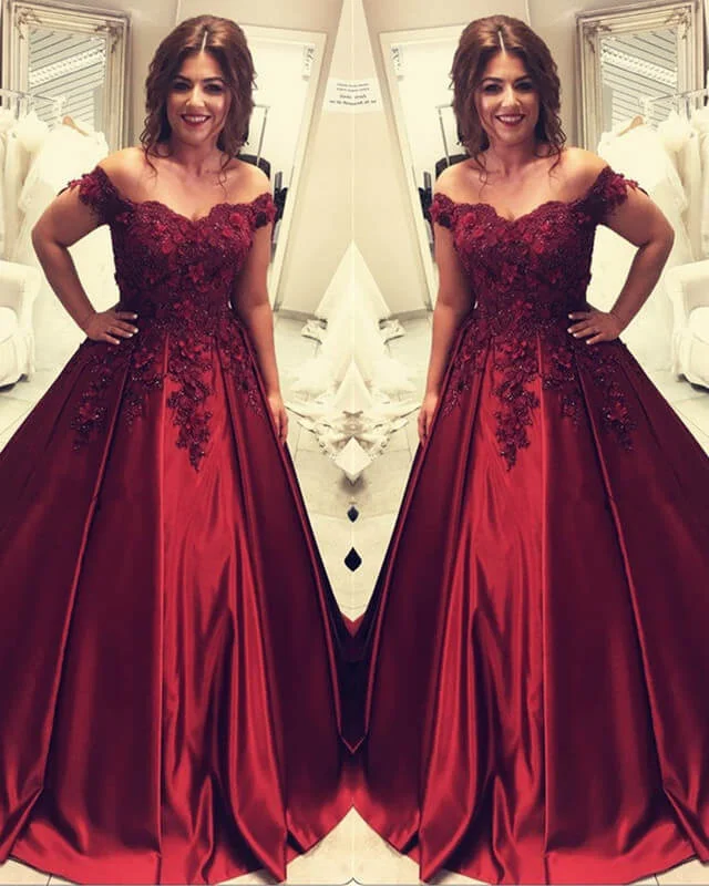 Dainty beaded wedding dress for a glamorous lookPlus Size Burgundy Satin Ball Gown Wedding Dresses Off The Shoulder Dainty beaded wedding dress for a glamorous lookPlus Size Burgundy Satin Ball Gown Wedding Dresses Off The Shoulder