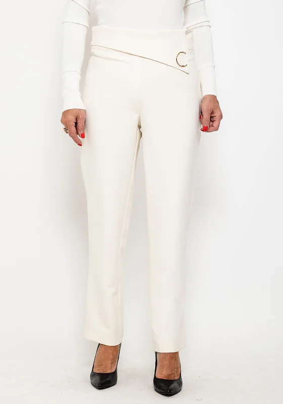Plaid wide leg pants for women in a preppy styleCamelot Brooch Drape Waist Trousers, Cream Plaid wide leg pants for women in a preppy styleCamelot Brooch Drape Waist Trousers, Cream