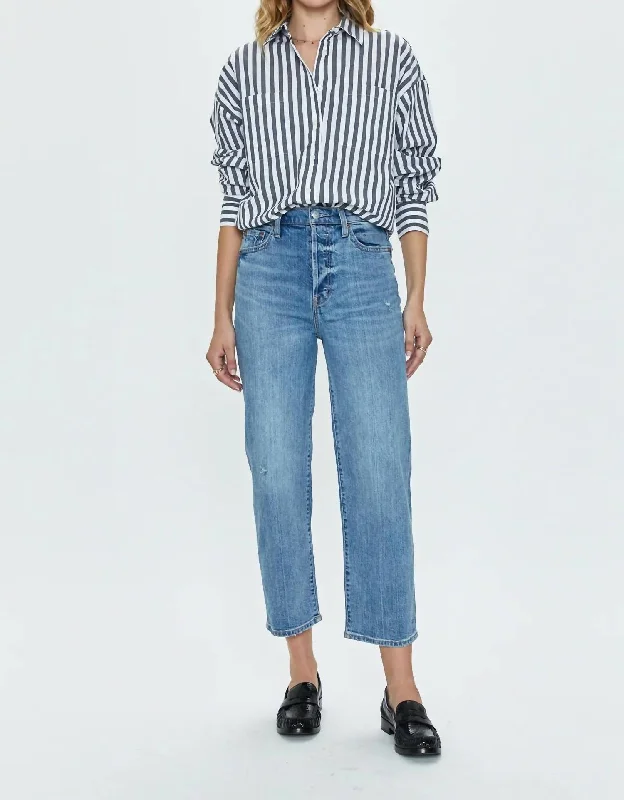 Sequined skinny pants for women in a party - ready styleCassie High Rise Crop In Cambridge Vintage