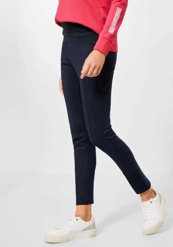 Tartan pants for women in a Scottish patternCecil Vicky Stretch Leggings, Navy