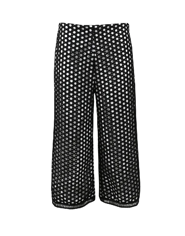 Sequined palazzo pants for women in a glamorous and party - ready styleCollie Circle Embroidered Culotte