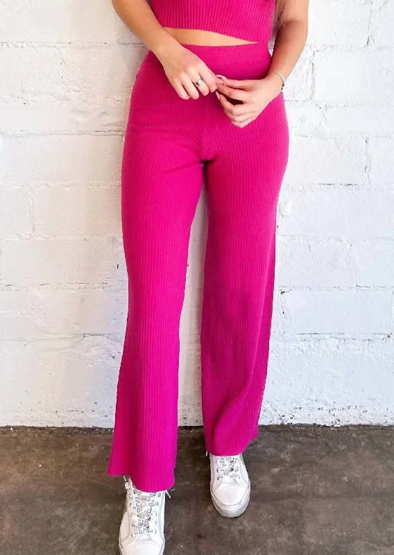 Recycled nylon pants for women in an eco - friendly sporty optionCozy Harmony Pant In Pink