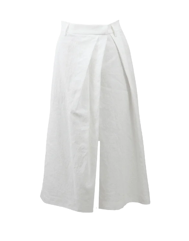 Flared pants for women to flatter the figureCross Over Pleated Culotte