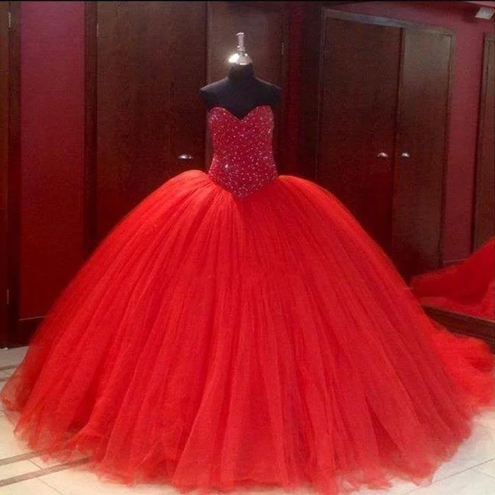 Sweetheart - neckline ball gown wedding dressCrystal Beaded Sweetheart Tulle Ball Gowns Wedding Dresses Sweetheart - neckline ball gown wedding dressCrystal Beaded Sweetheart Tulle Ball Gowns Wedding Dresses