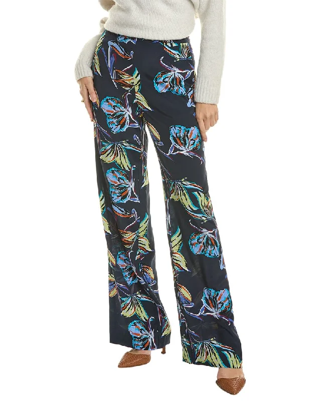 Houndstooth pants for women in a traditional printDiane von Furstenberg Federica Silk-Blend Pant