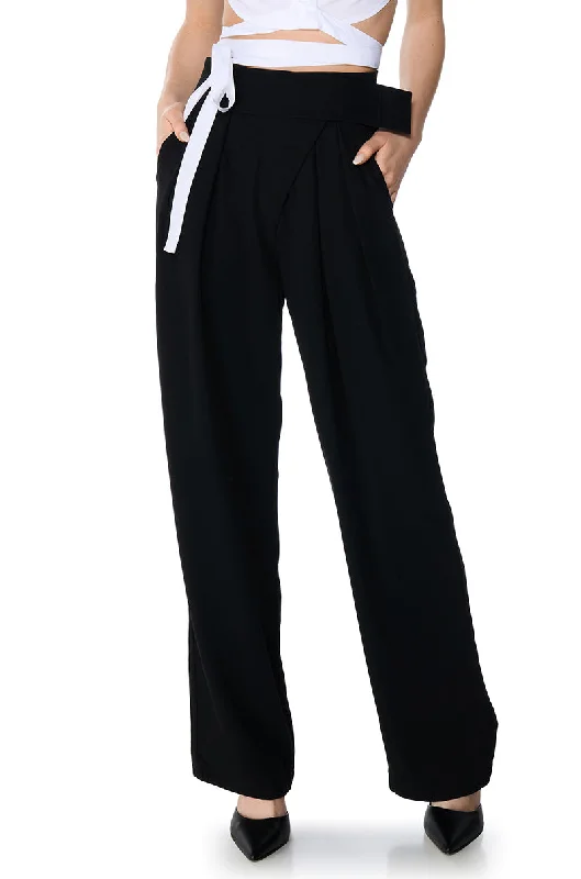 Plaid wide leg dress pants for women in a preppy and formal styleDYLAN HIGH WAISTED WIDE LEG TROUSER