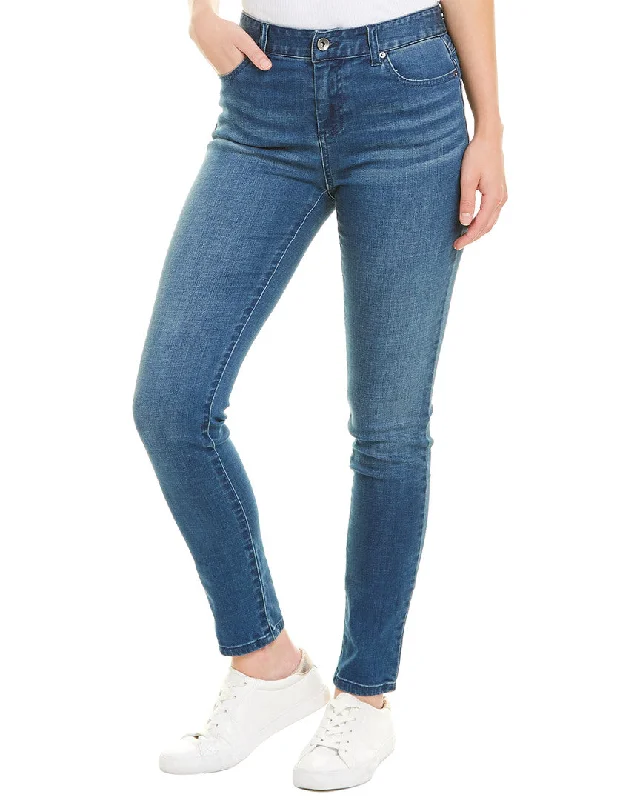 Striped cigarette pants for women in a modern and sleek lookecru The Melrose Skinny Leg