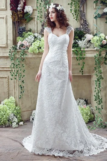 Lace - up back wedding dress for a customizable fitElegant Lace Sweetheart A-line Wedding Dress Sweep Train Lace-up Lace - up back wedding dress for a customizable fitElegant Lace Sweetheart A-line Wedding Dress Sweep Train Lace-up