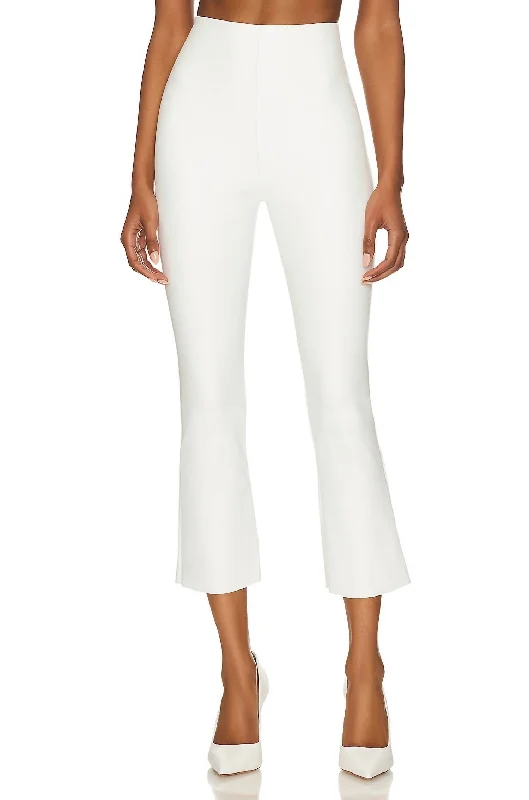 Plaid wide leg jeans for women in a preppy and trendy styleFaux Leather Cropped Flare Pant In White