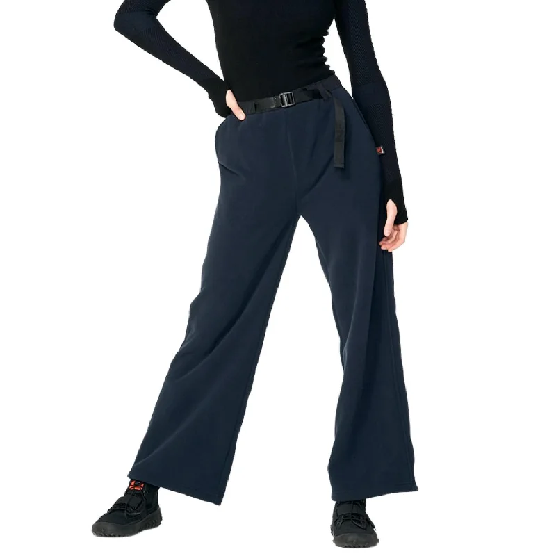 Culottes with side pockets for women in a functional and stylish styleFleece Wide Leg Pant In Carbon Blue Culottes with side pockets for women in a functional and stylish styleFleece Wide Leg Pant In Carbon Blue