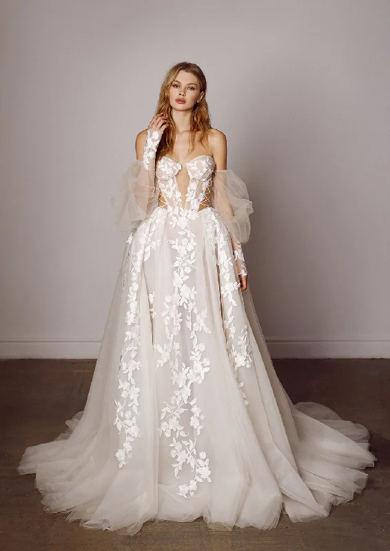 Drop - waist 1920s - style wedding dressGale