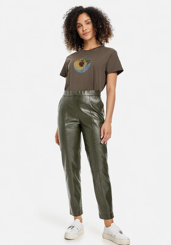 Ripped boyfriend jeans for women in a casual and cool styleGerry Weber Coated Ankle Grazer Trousers, Green