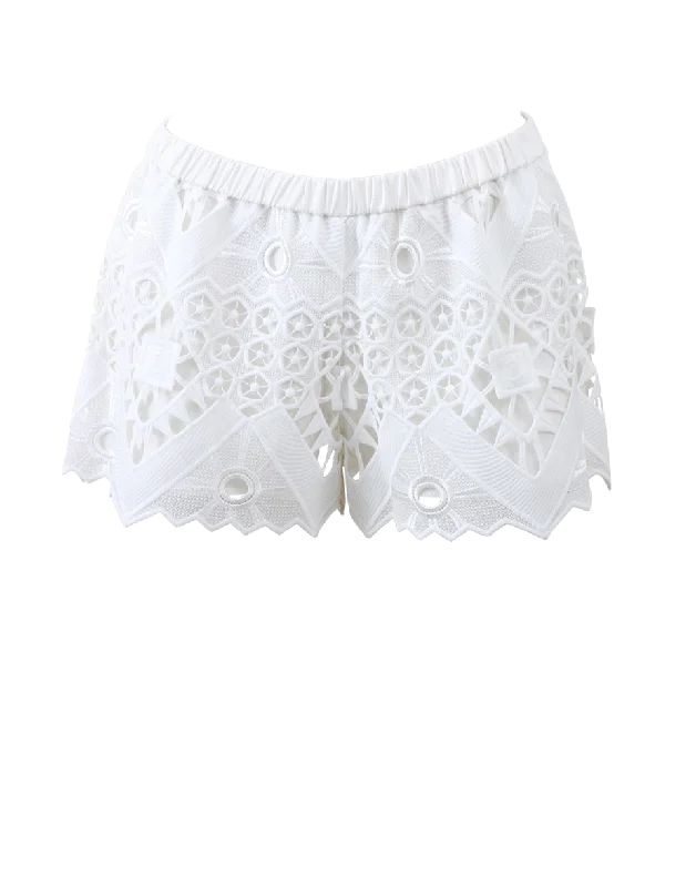 Paisley print pants for women in an exotic styleGillian Crochet Shorts