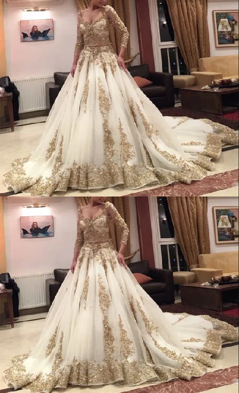 Dainty beaded wedding dress for a glamorous lookGold wedding dresses for bride Prom Dress cg19561 Dainty beaded wedding dress for a glamorous lookGold wedding dresses for bride Prom Dress cg19561