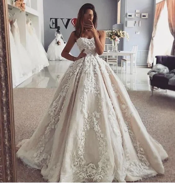 Custom - made plus size wedding dressGorgeous Ball Gown Sweetheart Tulle Wedding Dresses with Appliques Prom Dress cg16631 Custom - made plus size wedding dressGorgeous Ball Gown Sweetheart Tulle Wedding Dresses with Appliques Prom Dress cg16631