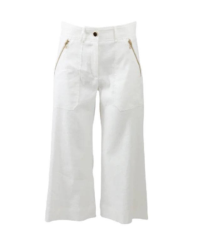 Printed cigarette pants for women in a trendy patternGuana Patch Pocket Culotte