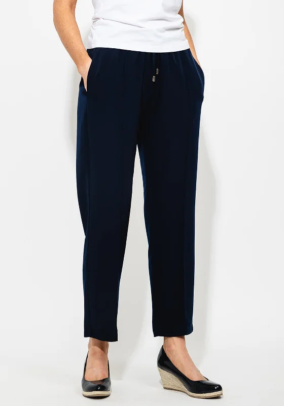 Corduroy bootcut pants for women in a classic and comfortable styleI.nco Casual Straight Trousers, Navy