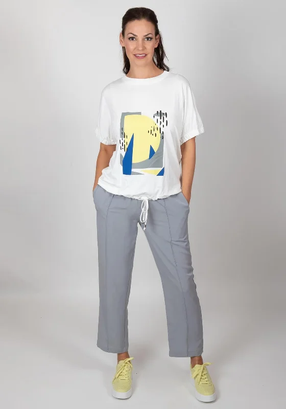 Drawstring linen pants for women in a casual and breathable styleInco Casual Straight Trousers, Light Grey