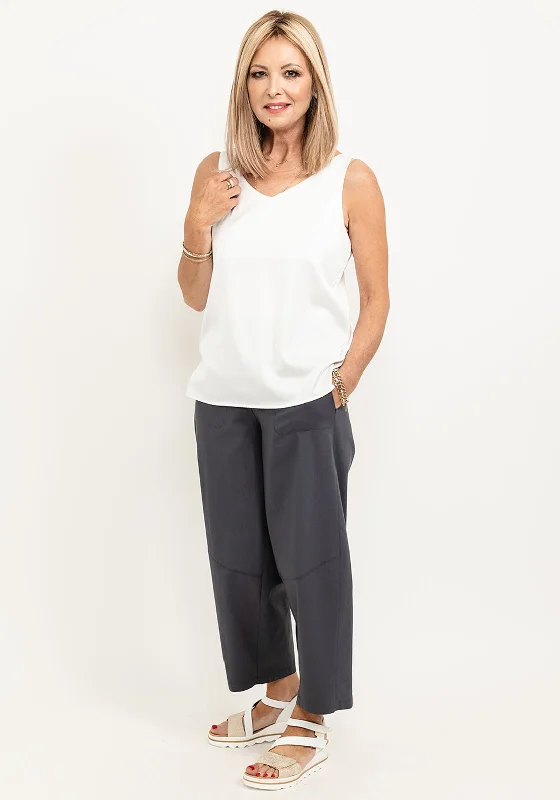 High waisted bootcut jeans for women in a flattering fitInco Casual Wide Leg Trousers, Slate