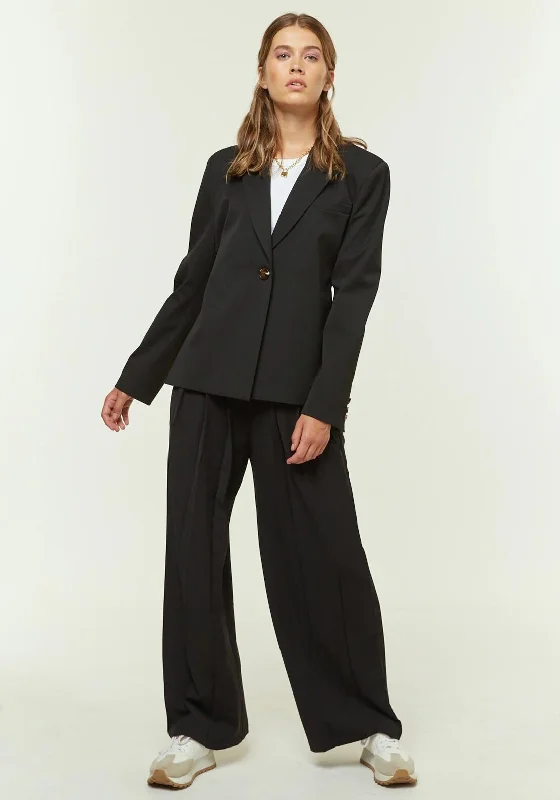 Leather look wide leg pants for women in a bold and stylish lookJovonna Shoko Wide Leg Trousers, Black