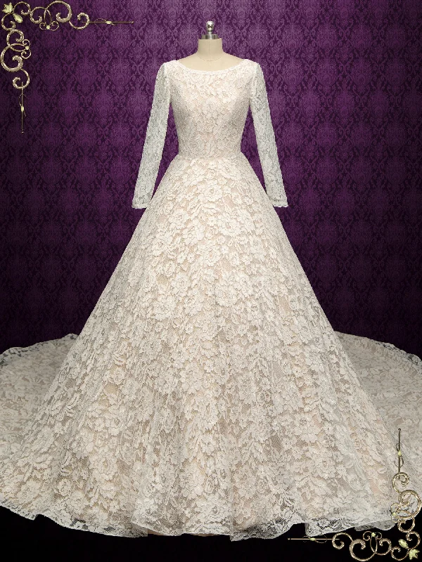 Belted sheath wedding dress for a sleek lookLong Sleeves Lace Wedding Dress | ALLISON Belted sheath wedding dress for a sleek lookLong Sleeves Lace Wedding Dress | ALLISON