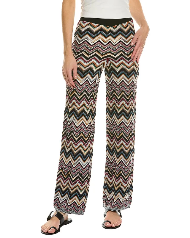 Office appropriate dress pants for women in blackMissoni Zigzag Wool-Blend Pant