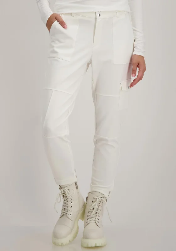 Leather look pants for women in a budget - friendly optionMonari Cargo Style Joggers, Off White Leather look pants for women in a budget - friendly optionMonari Cargo Style Joggers, Off White