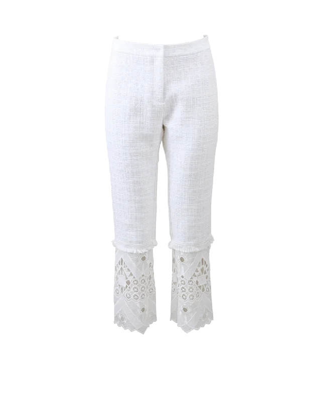 Wide leg linen blend pants for women in summerNathan Crochet Pant