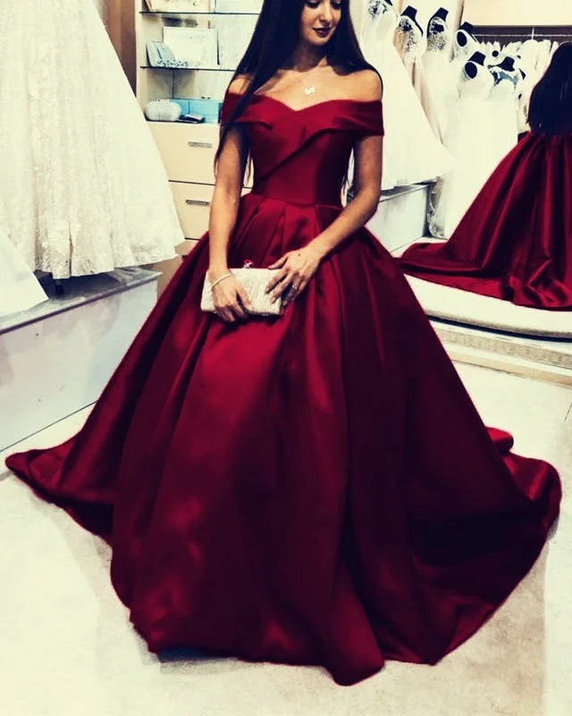Padded - bust wedding dress for added supportOff Shoulder Satin Ball Gowns Wedding Dresses Padded - bust wedding dress for added supportOff Shoulder Satin Ball Gowns Wedding Dresses