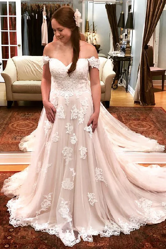 Historical - era - themed wedding dressLong A-line Off Shoulder Ivory Wedding Dress with Lace Historical - era - themed wedding dressLong A-line Off Shoulder Ivory Wedding Dress with Lace