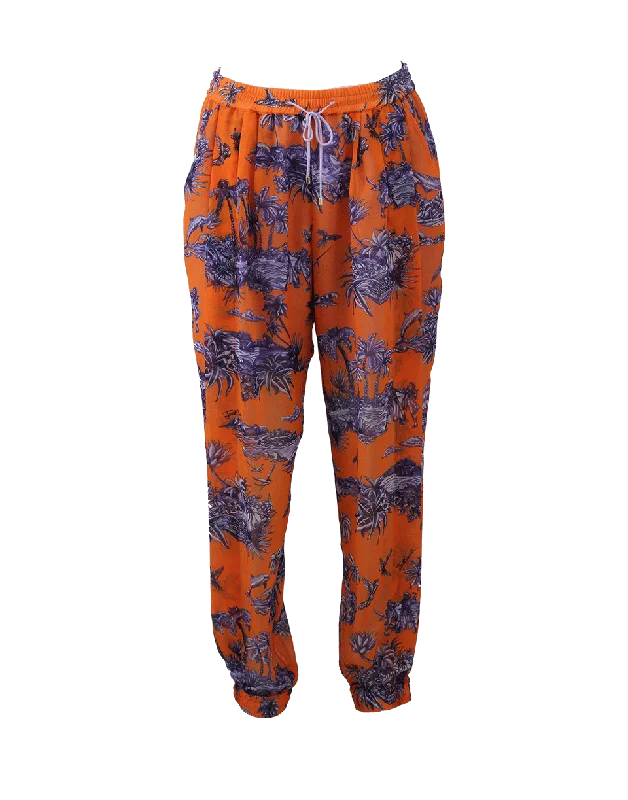 Cuffed wide leg jeans for women in a stylish and neat lookPrinted Jogger Pant