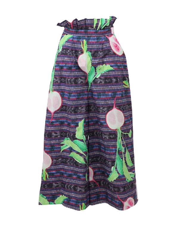 Polyester pants with stretch for women in comfortResponsabile Print Culottes