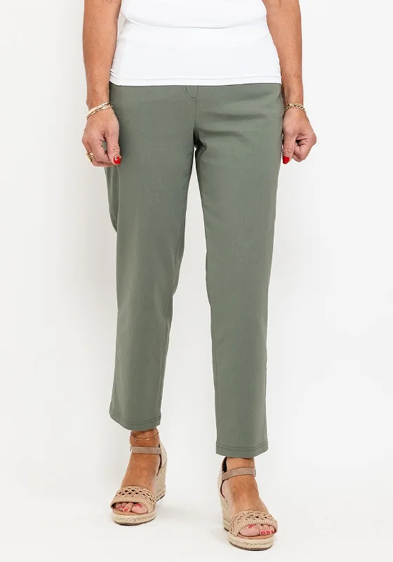 Flowy wide leg maxi pants for women in a beachy and romantic styleRobell Bella 09 Ankle Grazer Trousers, Ivy Green