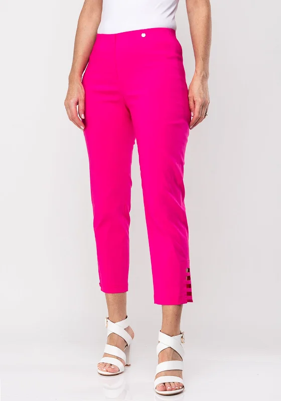 Drawstring jogger pants for women in a casual sporty lookRobell Lena 09 Slim Fit Stretch Cropped Trousers, Pink
