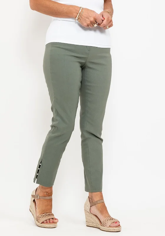 Ripped wide leg boyfriend jeans for women in a casual and cool styleRobell Rose 09 Ankle Grazer Slim Trousers, Ivy Green