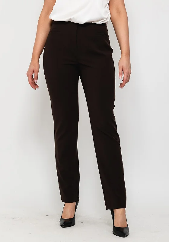 Printed flowy pants for women in a bohemian lookRobell Jacklyn Slim Comfort Trousers, Dark Brown