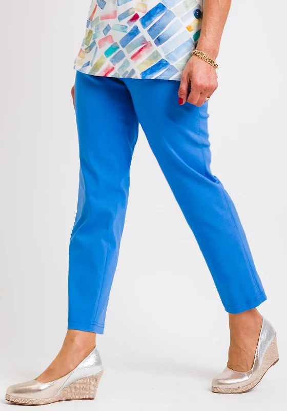 Sequin embellished pants for women at partiesRobell Bella 09 Slim Cropped Trousers, Azure Blue