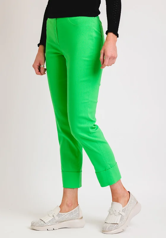 Paisley patterned wide leg jeans for women in an elegant and unique styleRobell Bella 09 Turn Up Cropped Trousers, Electric Green
