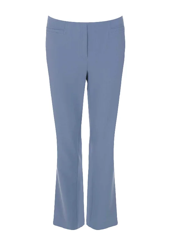 Embroidered pants for women in ethnic designsRobell Jacklyn Slim Fit Trousers, Air Force Blue