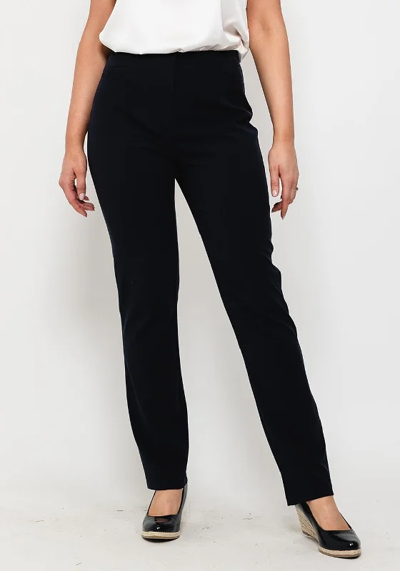 Tartan check pants for women in a traditional - modern styleRobell Jacklyn Slim Comfort Trousers, Navy