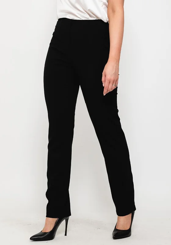 Culottes with ruffled hem for women in a feminine styleRobell Jacklyn Slim Comfort Trousers, Black
