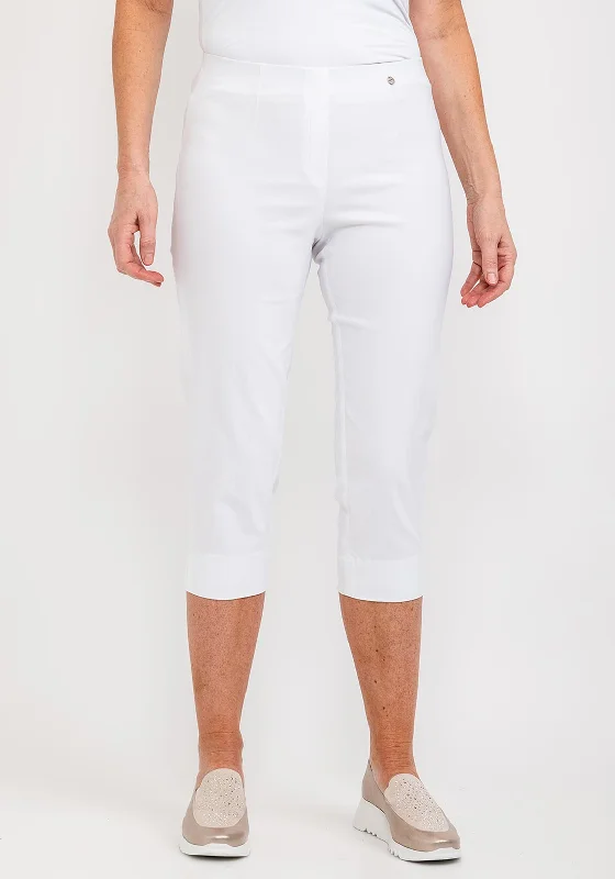 High rise cigarette pants for women in autumnRobell Marie 07 Stretch Crop Trousers, Off White
