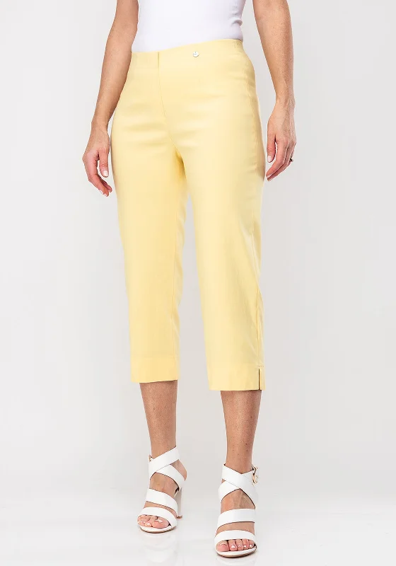 Cargo pants for women with multiple pocketsRobell Marie 07 Stretch Crop Trousers, Pale Yellow