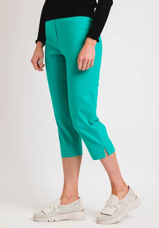 Wrinkle resistant pants for women on business tripsRobell Marie 07 Slim Fit Cropped Trousers, Jade Green