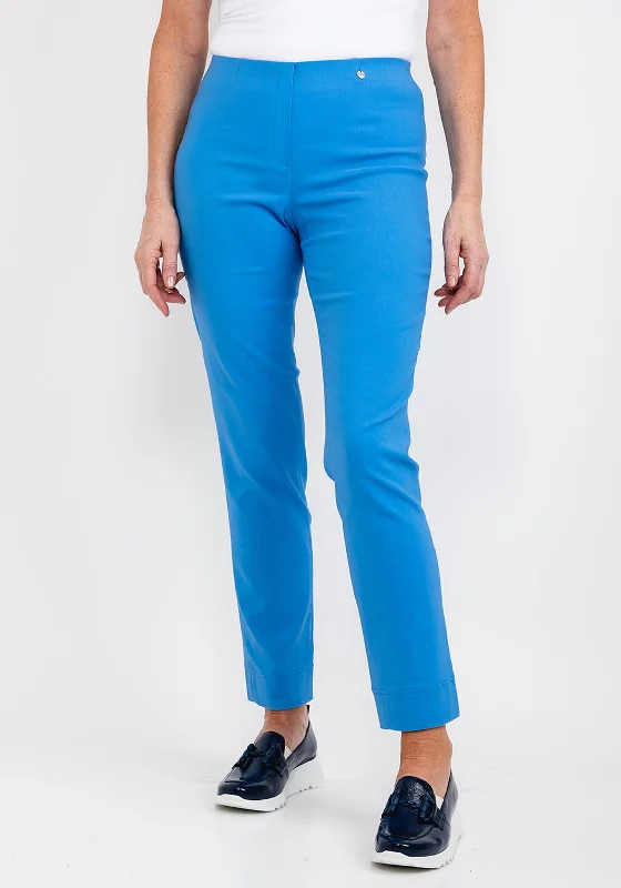 Sequined wide leg jeans for women in a glamorous and party - ready styleRobell Marie Full Length Slim Leg Trousers, Azure Blue