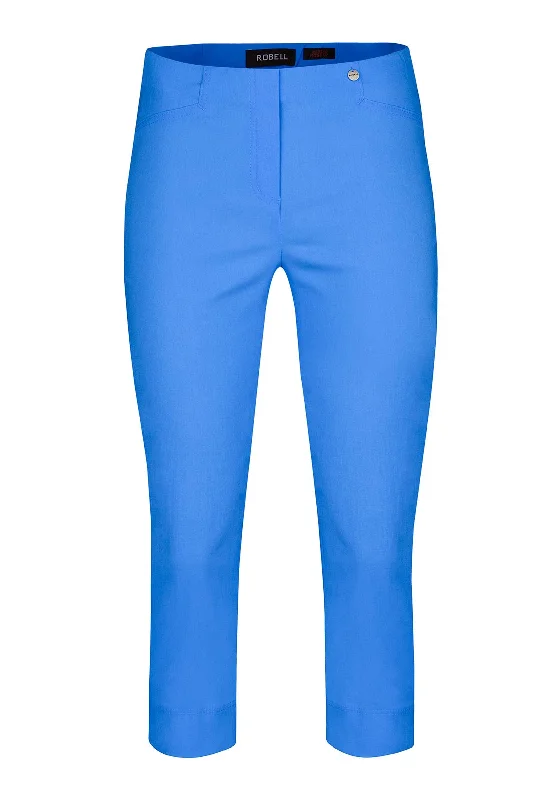 Ripped wide leg boyfriend jeans for women in a casual and cool styleRobell Rose 07 Slim Fit Cropped Trousers, Blue