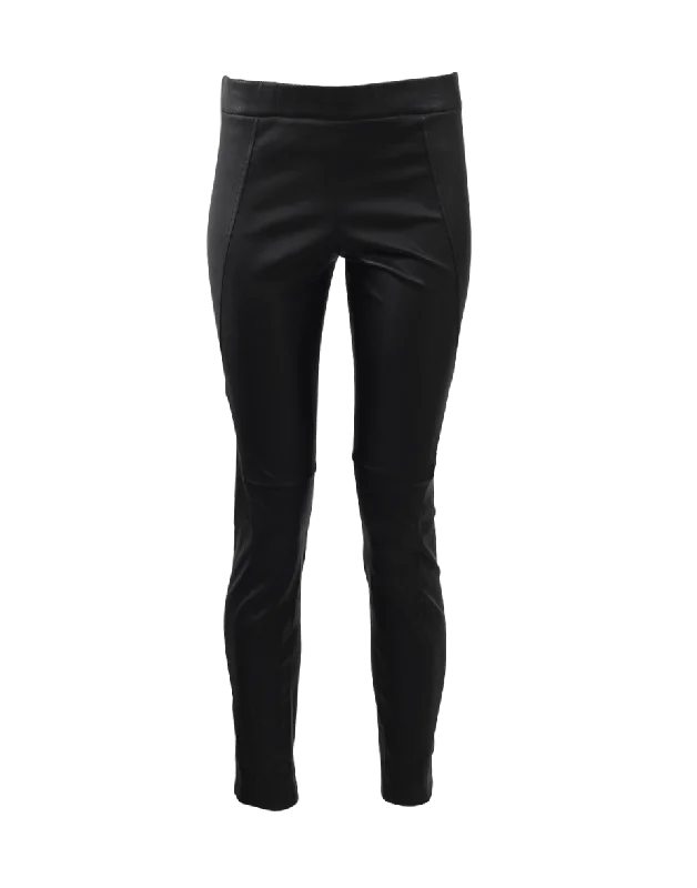Stretch yoga pants for women to exerciseSeamed Leather Legging