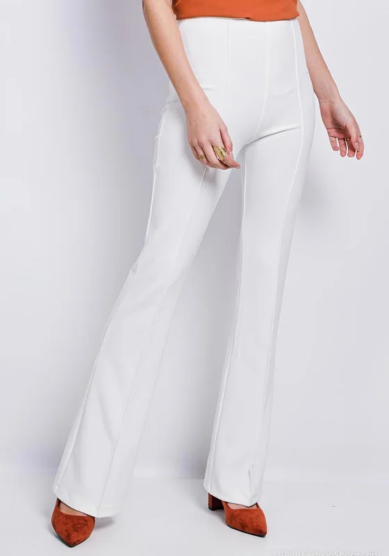 Floral print pants for women in a fresh styleSeventy1 Slim Fit Flared Trousers, Ecru